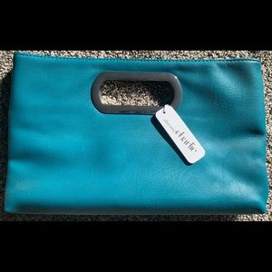 Charming Charlie Dark Teal/Silver Clutch Purse